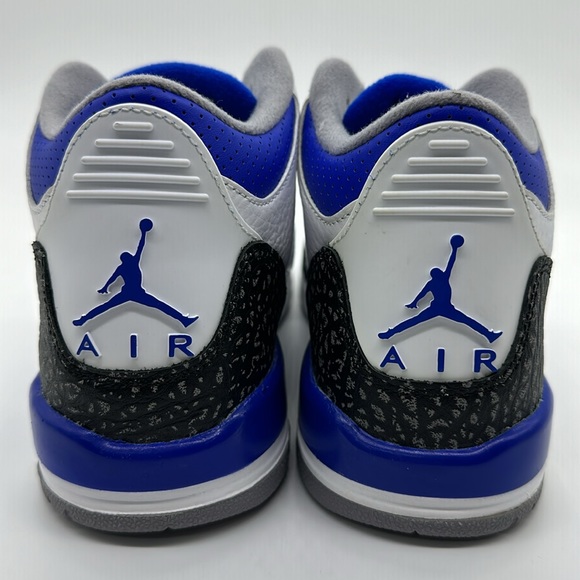 Nike Air Jordan 3 Retro GS Racer Blue White Shoe 398614-145 NWOB and Defects - Picture 6 of 8